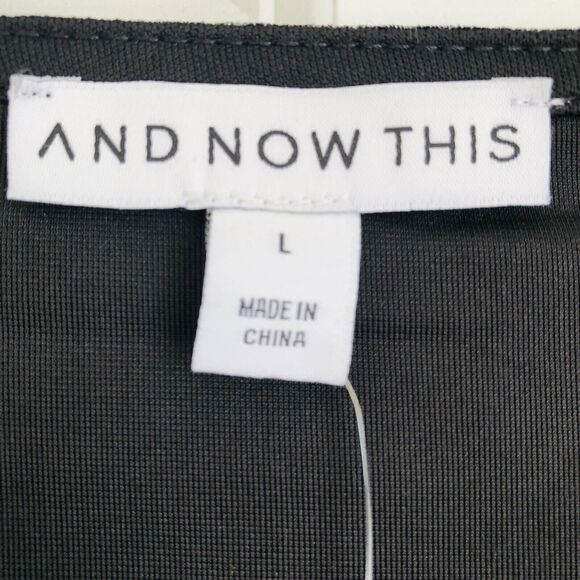 AND NOW THIS WOMEN'S DRESS SIZE LARGE BLACK VELOUR LONG SLEEVE MINI PULLOVER 170 - Picture 9 of 9